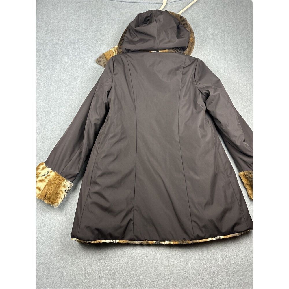 Dennis Basso Reversible Faux Fur Coat Womens XS Penny Lane Mob Wife Overcoat NWT - Picture 11 of 11